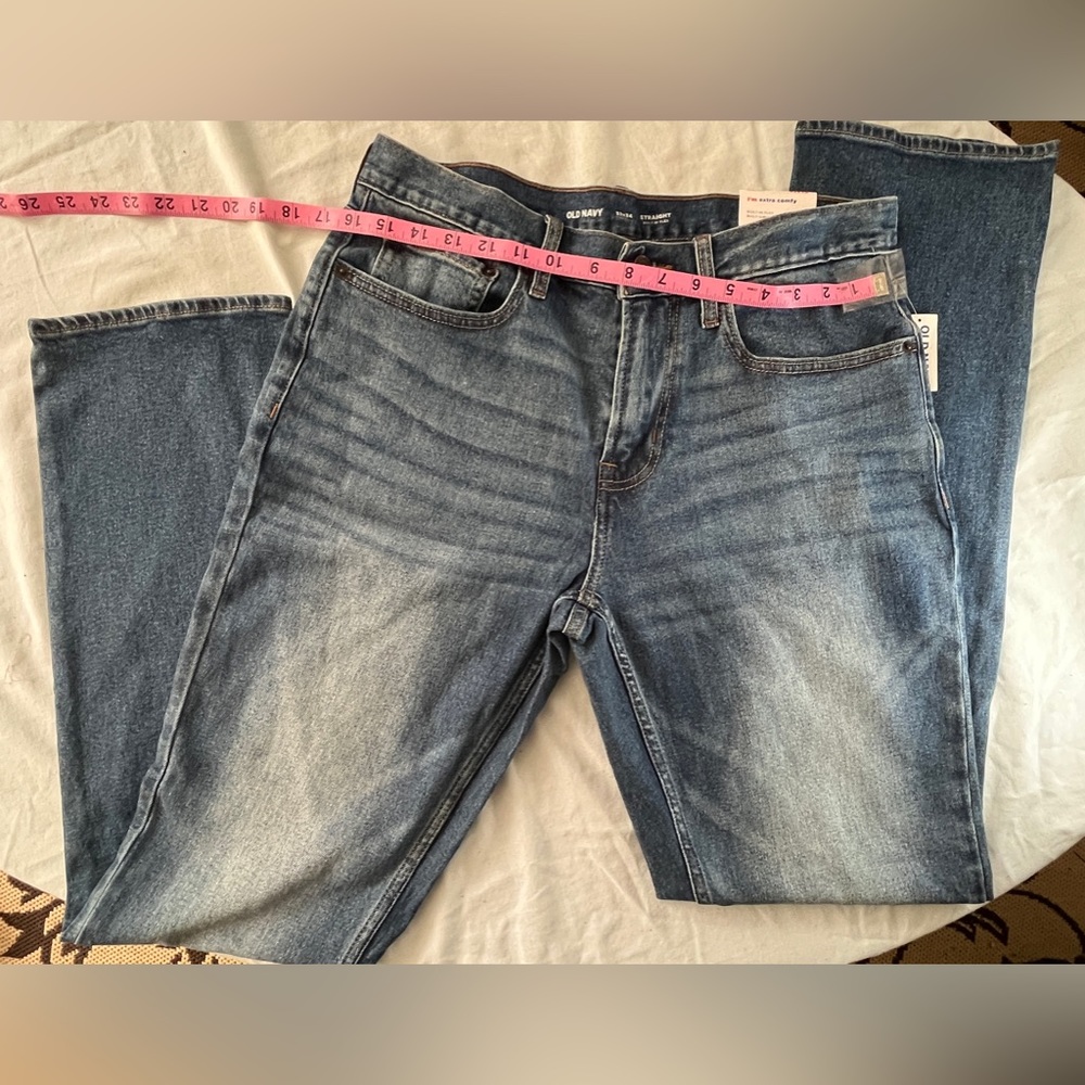Old Navy Straight Leg Built-in Flex Blue Jeans